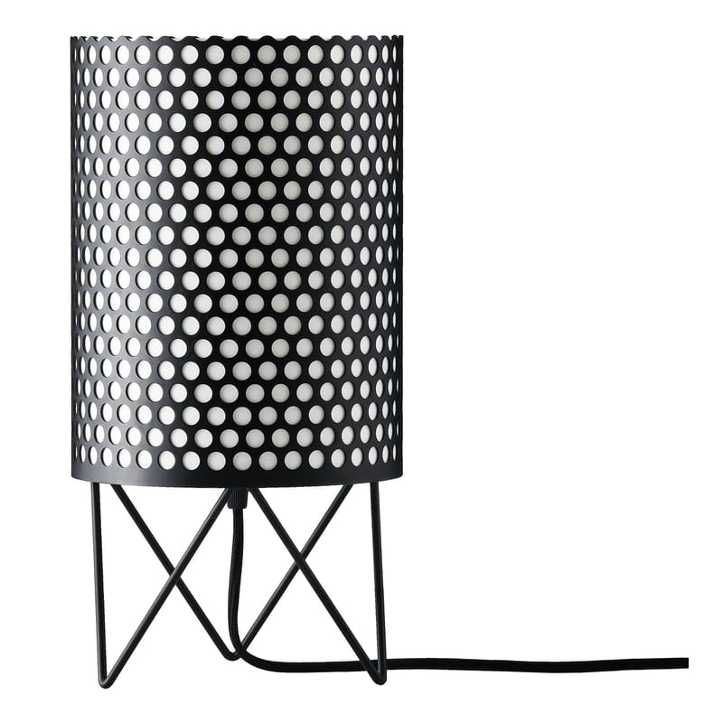 Luminaire - Lampes de table - Lampe de table Pedrera ABC métal noir / Ø 18 x H 35 cm - Gubi - Noir - Métal, Polyéthylène