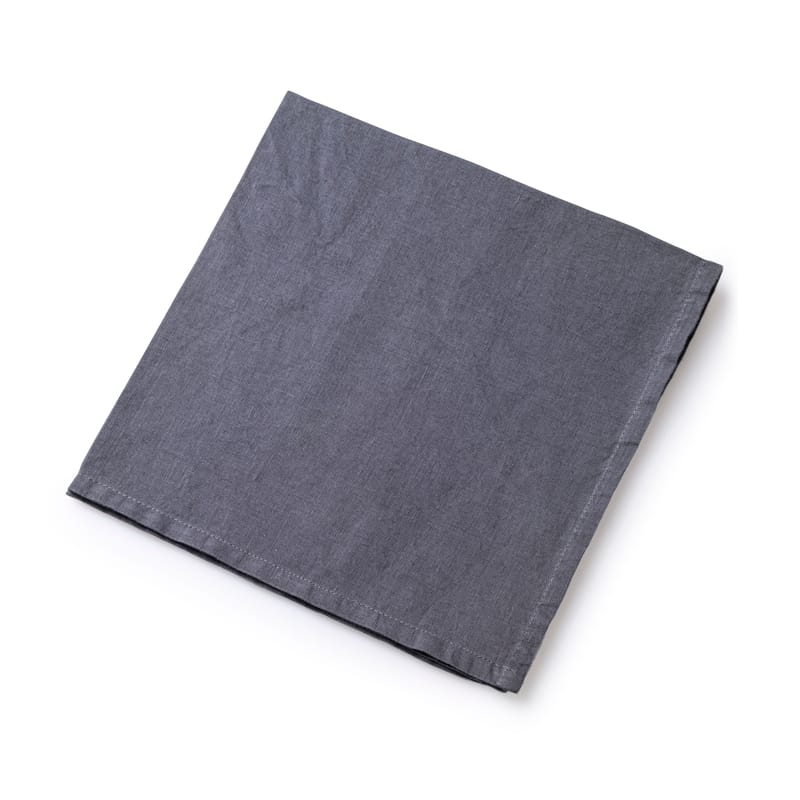 Tableware - Napkins & Tablecloths -  Napkins textile grey / 50 x 50 cm - Stain-resistant TEFLON®-treated linen - Au Printemps Paris - Charcoal grey - Linen