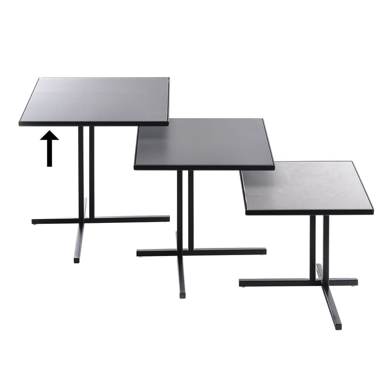 Mobilier - Tables basses - Table d\'appoint K métal céramique noir / 40 x 40 x H 40 cm - MDF Italia - H 40 cm / Gris anthracite mat - Acier peint