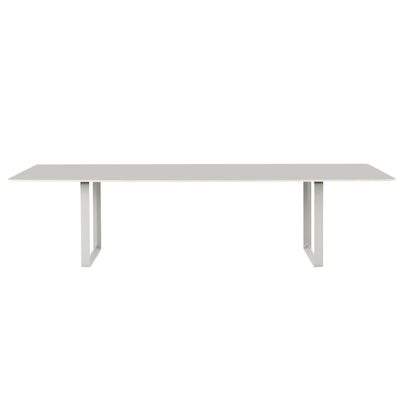 Mobilier - Bureaux - Table rectangulaire 70-70 XXL  / 295 x 108 cm - Contreplaqué finition linoleum - Muuto - Gris / Pieds gris - Aluminium, Contreplaqué, Linoléum
