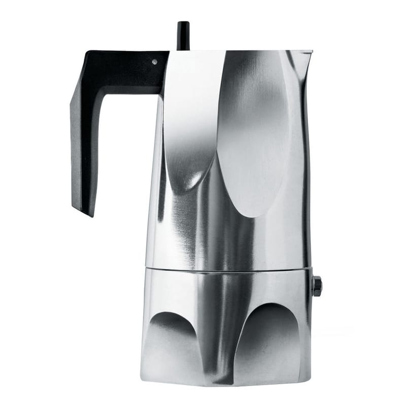 Tableware - Tea & Coffee Accessories - Ossidiana Italian espresso maker plastic material black metal 3 cups - Alessi - 3 cups / Steel, Black - Cast aluminium, Thermoplastic resin