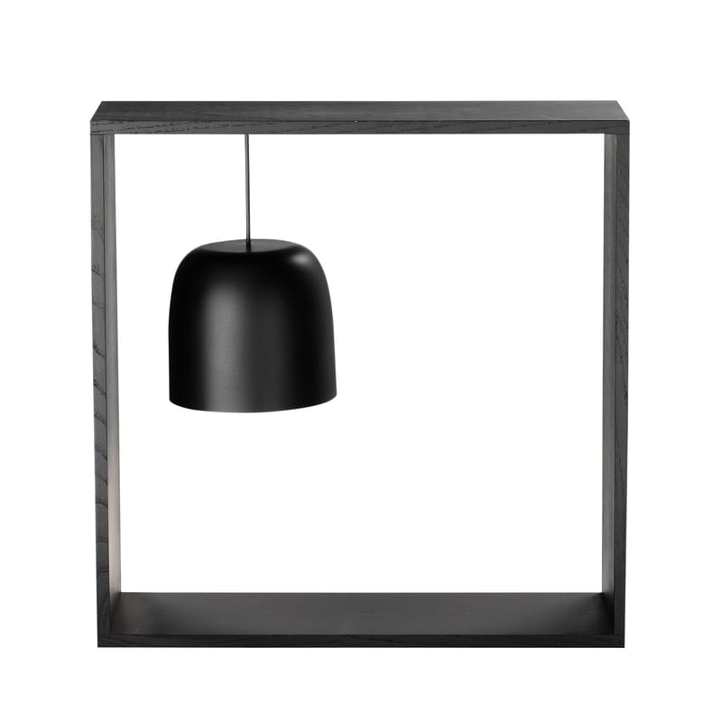 Luminaire - Lampes de table - Lampe Gaku plastique bois noir / Diffuseur suspendu - Flos - Noir / Abat-jour noir - Frêne massif teinté, Polycarbonate