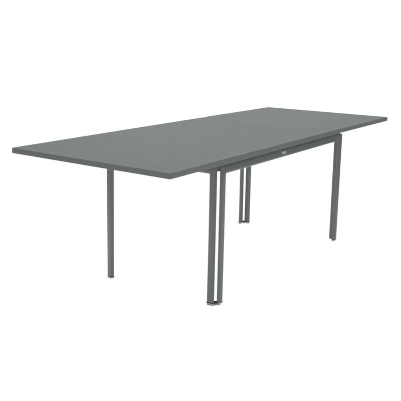 Jardin - Tables de jardin - Table à rallonge Costa métal gris / L 160 à 240 cm - 6 à 10 personnes - Fermob - Gris lapilli - Aluminium laqué