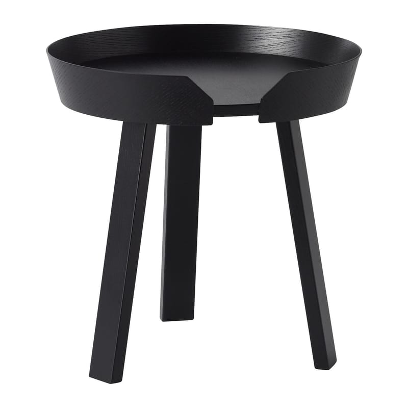 Mobilier - Tables basses - Table basse Around Small bois noir / Ø 45 x H 46 cm - Muuto - Noir - Frêne teinté