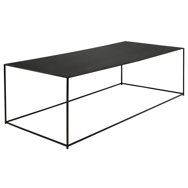 Mobilier - Tables basses - Table basse Slim Irony métal noir / 124 x 62 x H 34 cm - Zeus - Plateau phosphaté noir / Pied noir cuivré - Acier