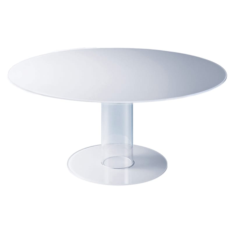 Mobilier - Tables - Table ronde Hub verre blanc / Ø 160 cm - Glas Italia - Blanc - Ø 160 cm - Verre
