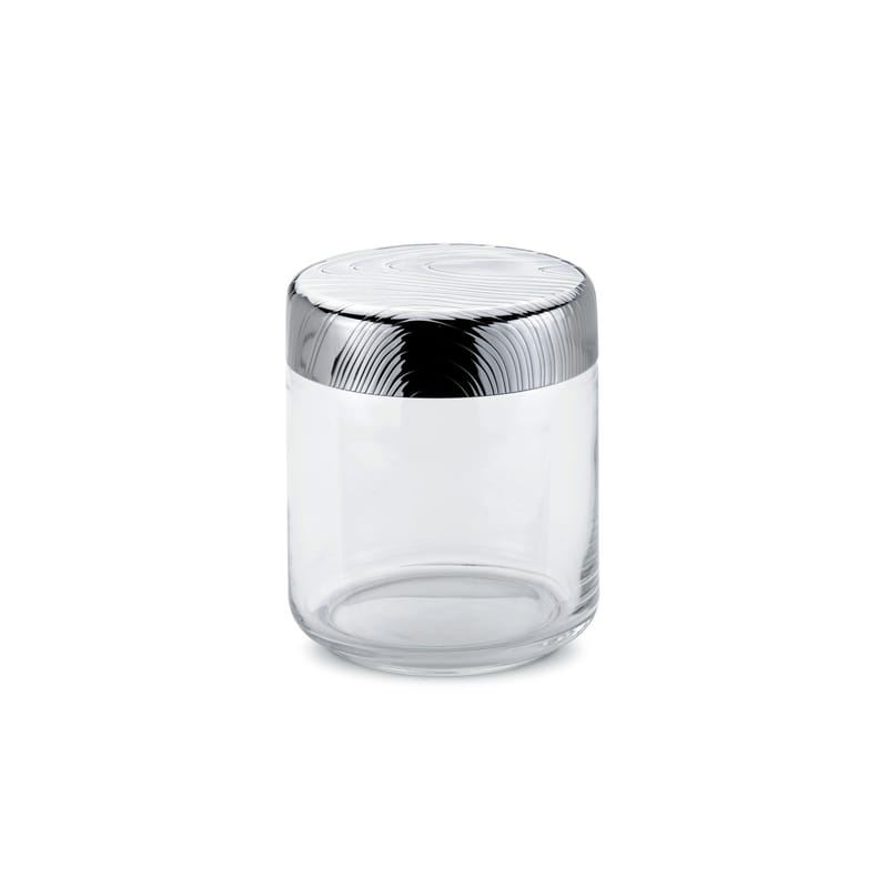 Table et cuisine - Boîtes et conservation - Bocal hermétique Veneer métal verre transparent / 75 cl - Alessi - 75 cl / Acier & transparent - Acier inoxydable, Verre