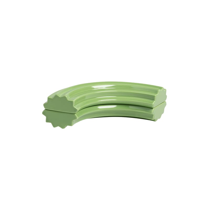 Table et cuisine - Boîtes et conservation - Boîte Churros Medium céramique vert / 22.5 x 12 x H 6 cm - & klevering - Medium / Vert - Céramique