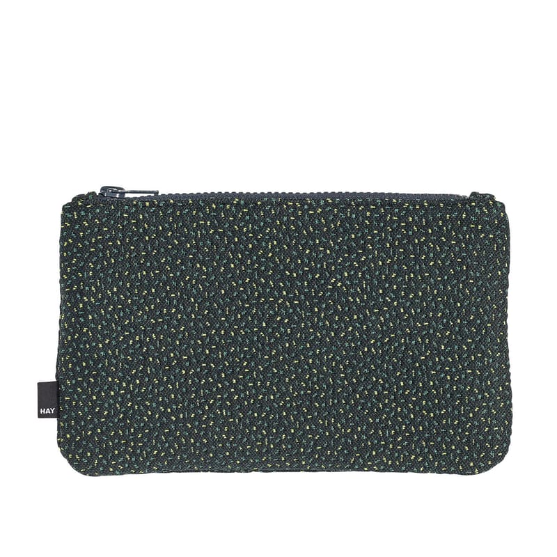 Accessories - Bags, Purses & Luggage - Zip Medium Case textile green L 22,5 x H 14 cm - Hay - Sprikles green - Kvadrat fabric