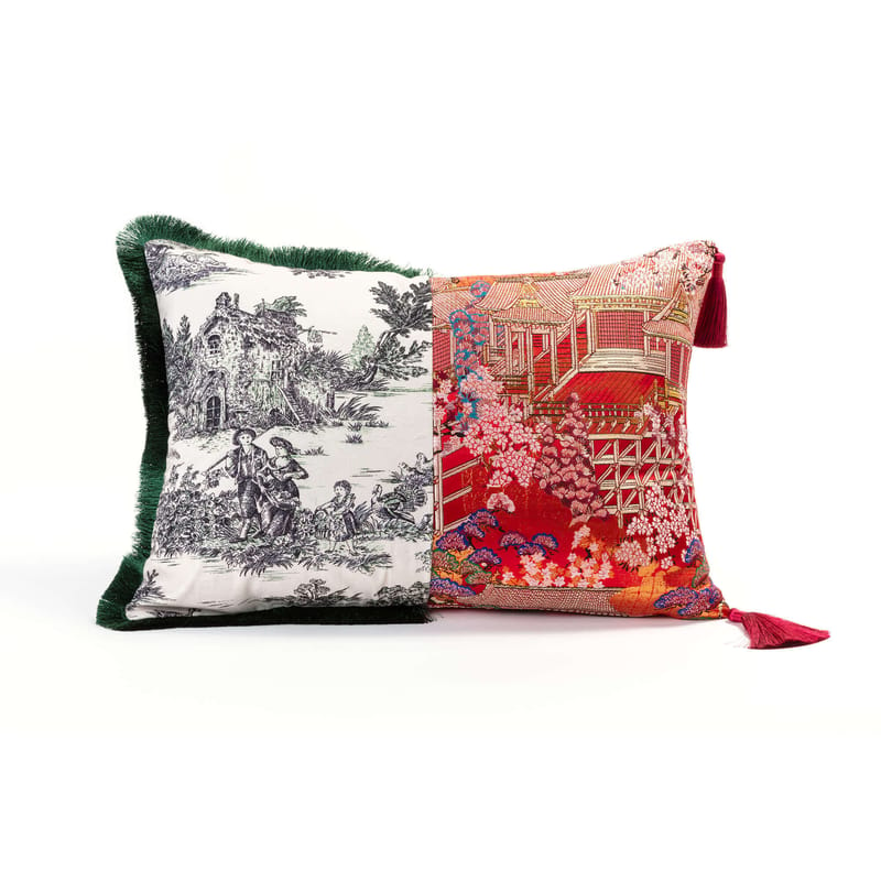 Decoration - Cushions & Poufs - Hybrid - Pirra Cushion textile red / 50 x 35 cm - Seletti - Pirra / Red -  Plumes, Polyester