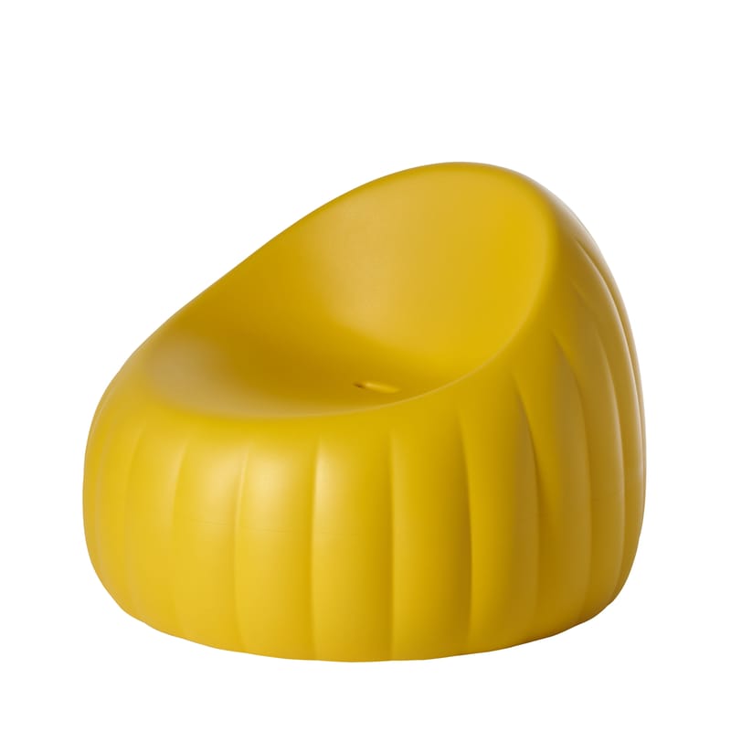 Mobilier - Fauteuils - Fauteuil bas Pouf Gelée Lounge plastique jaune / Mousse polyuréthane - Slide - Jaune - Mousse polyuréthane