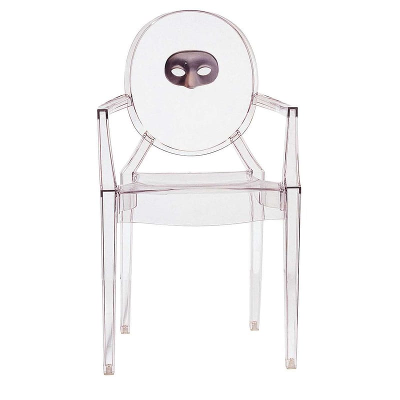 Mobilier - Chaises, fauteuils de salle à manger - Fauteuil empilable Louis Ghost plastique transparent personnalisé / Polycarbonate 2.0 - Kartell - Masque - Polycarbonate 2.20