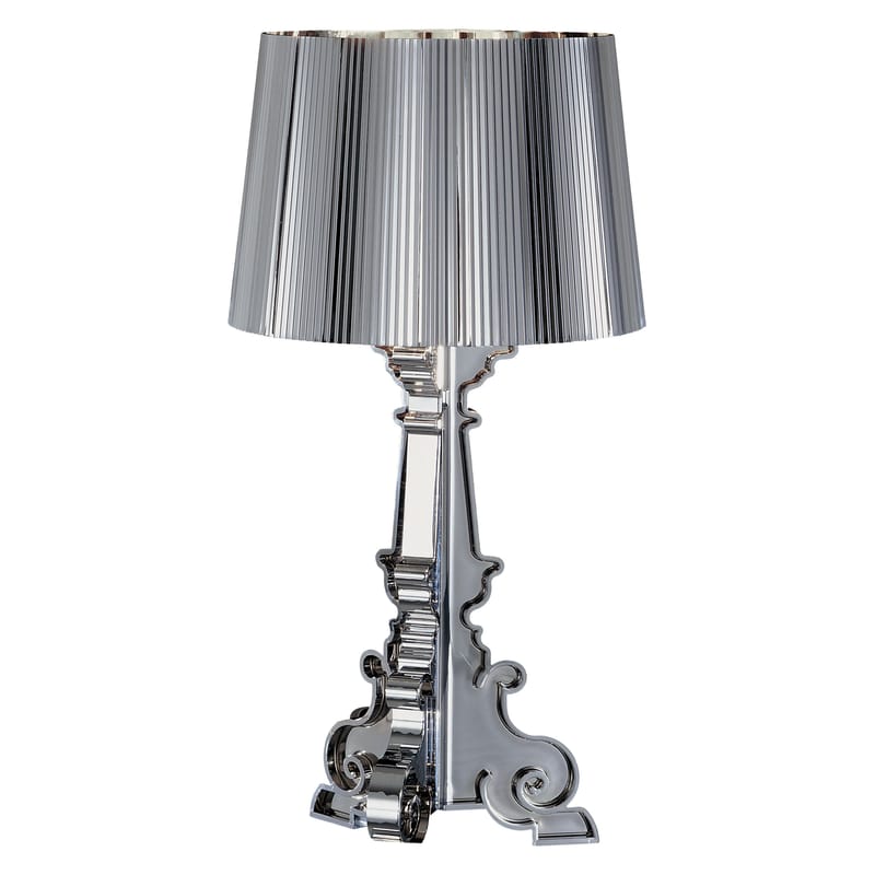Luminaire - Lampes de table - Lampe de table Bourgie Chrome plastique gris argent métal / H 68 à 78 cm - Ferruccio Laviani, 2004 - Kartell - Chromée - ABS chromé
