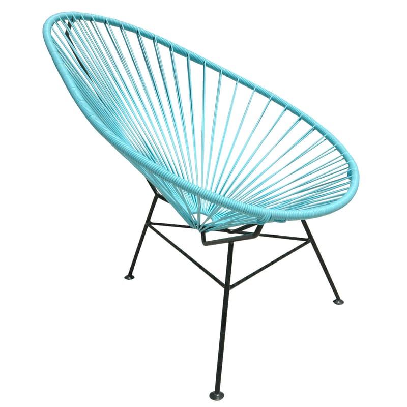Möbel - Lounge Sessel - Lounge Sessel Acapulco metall plastikmaterial blau - OK Design pour Sentou Edition - Türkis - lackierter Stahl, Plastikmaterial