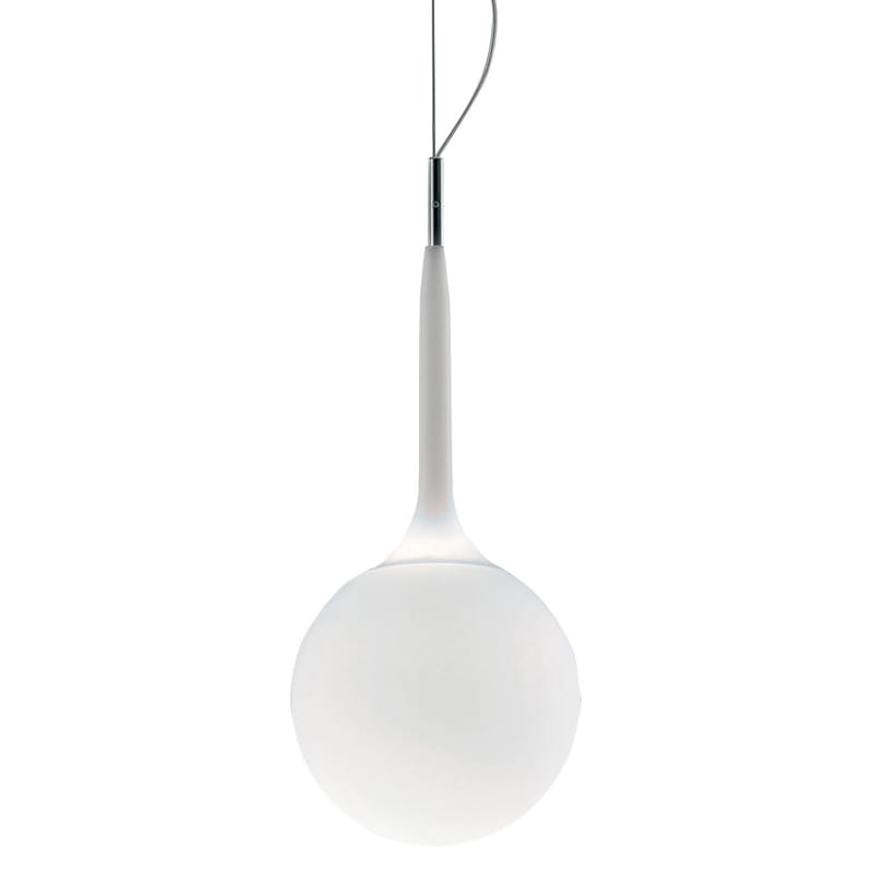 Luminaire - Suspensions - Suspension Castore verre blanc - Artemide - Blanc - Ø 25 cm - Verre soufflé