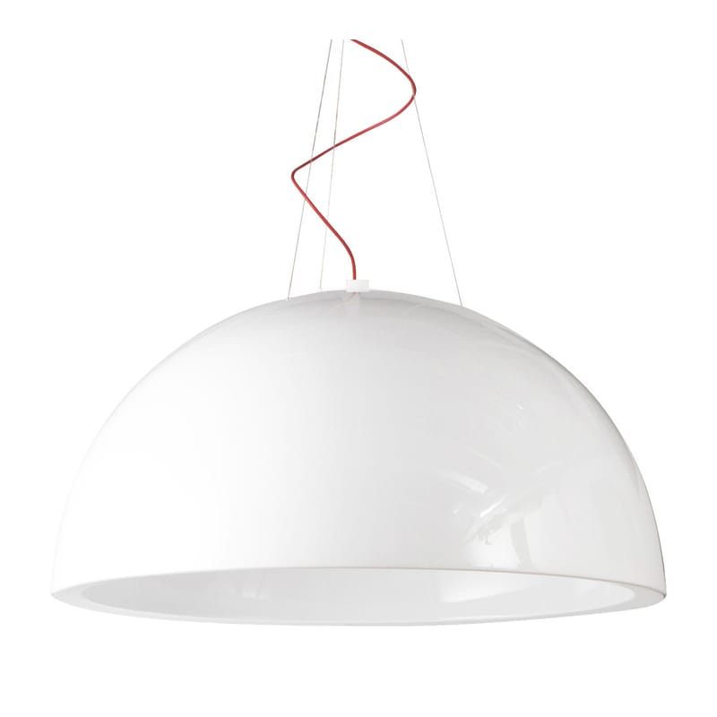 Luminaire - Suspensions - Suspension Cupole plastique blanc version laquée - Ø 200 cm - LED - Slide - Laqué blanc - polyéthène recyclable
