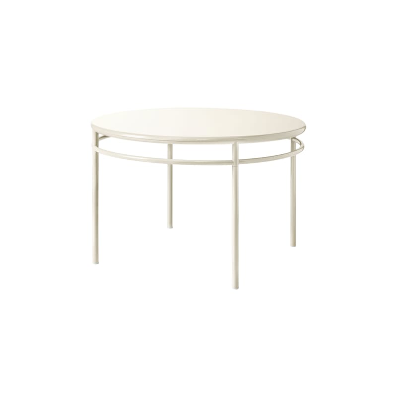 Jardin - Tables de jardin - Table ronde T37 métal blanc / Ø 120 x H 75.5 cm - Tolix - Blanc perle - Acier inoxydable