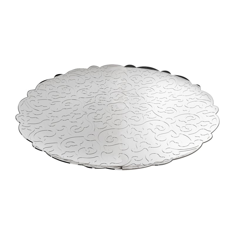 Tisch und Küche - Tabletts und Servierplatten - Tablett Dressed metall Ø 35 cm - Alessi - Edelstahl glänzend - rostfreier Stahl