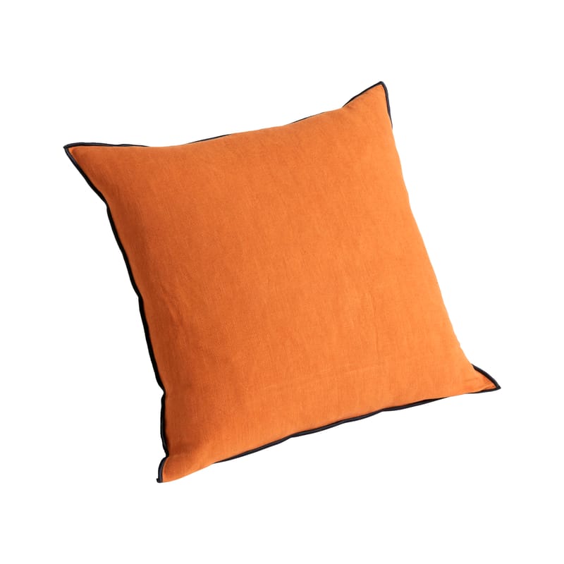 Décoration - Coussins - Coussin Outline tissu orange rouge / 50 x 50 cm - Hay - Terre de Sienne -  Plumes, Coton, Lin