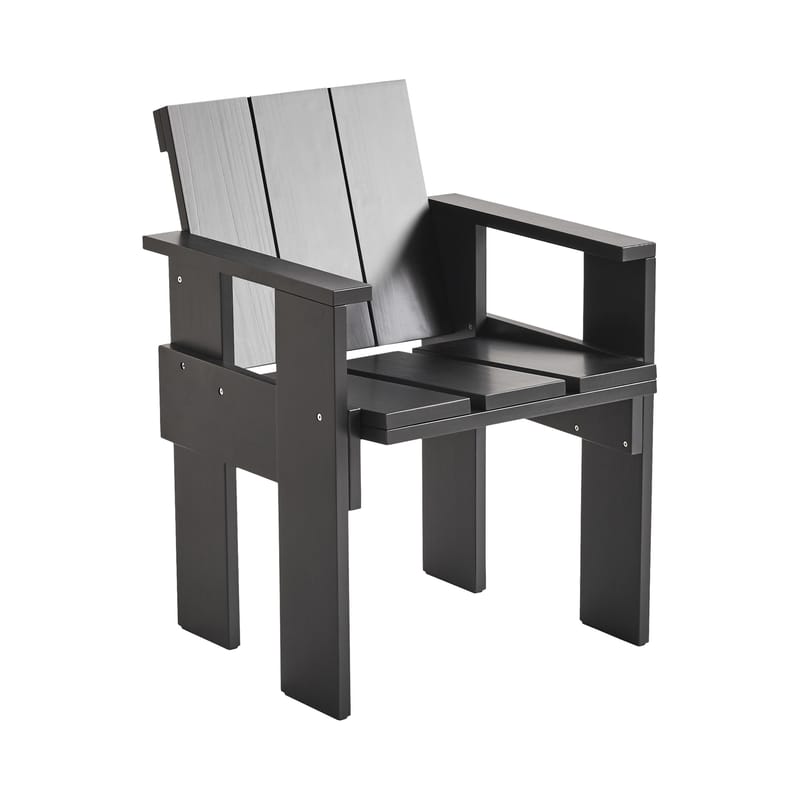 Mobilier - Chaises, fauteuils de salle à manger - Fauteuil de repas Crate Outdoor bois noir / Gerrit Rietveld, 1934 - Hay - Noir - Pin massif