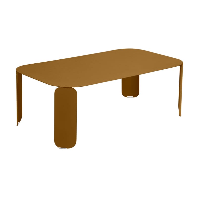 Mobilier - Tables basses - Table basse Bebop métal jaune / 120 x 70 x H 42 cm - Fermob - Pain d\'épices - Acier, Aluminium