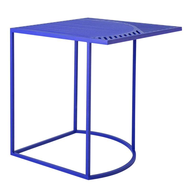 Mobilier - Tables basses - Table basse Iso-B métal bleu / 40 x 40 x H 42,5 cm - Petite Friture - Bleu - Acier laqué