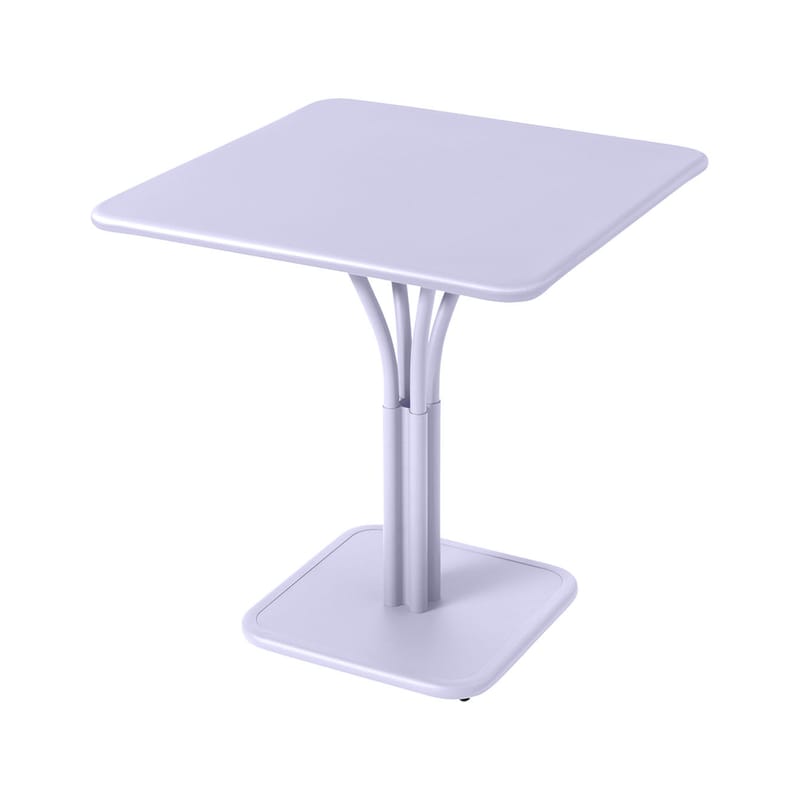Jardin - Tables de jardin - Table carrée Luxembourg métal violet / 71 x 71 cm - Pied central - Fermob - Guimauve - Aluminium