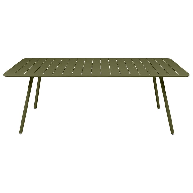 Jardin - Tables de jardin - Table rectangulaire Luxembourg métal vert / 8 personnes - 207 x 100 cm - Aluminium - Fermob - Pesto - Aluminium