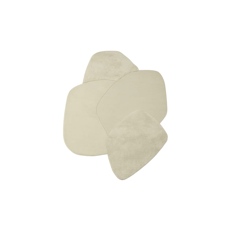 Décoration - Tapis - Tapis Mola beige / 195 x 140 cm - AYTM - Crème - Laine vierge, Viscose