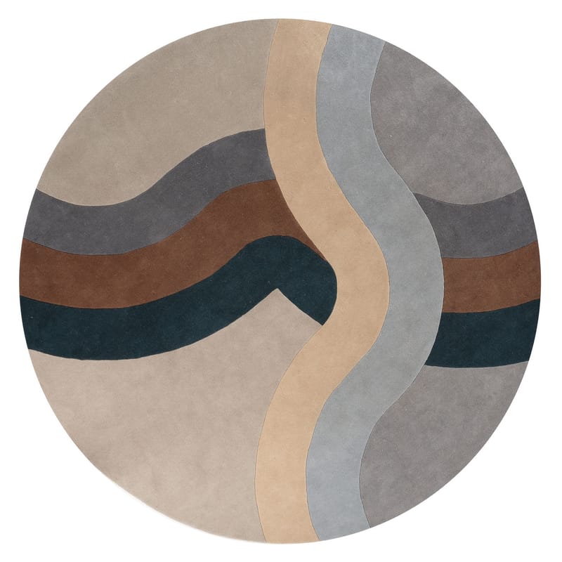 Décoration - Tapis - Tapis Rug  multicolore / Ø 250 cm - Tufté main - Kartell - Tons bruns - Laine