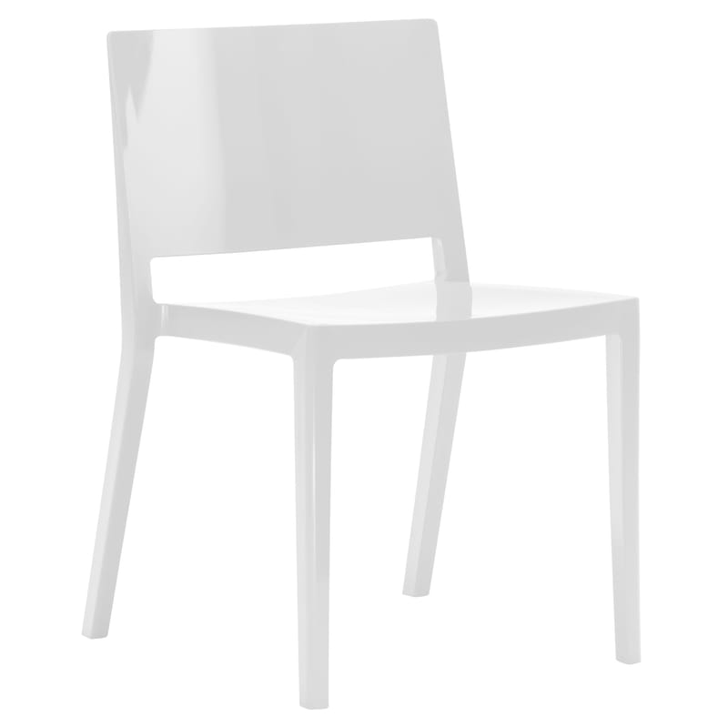 Mobilier - Chaises, fauteuils de salle à manger - Chaise empilable Lizz plastique blanc / Version brillante -  Piero Lissoni, 2008 - Kartell - Blanc brillant - Technopolymère