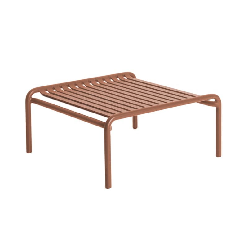 Furniture - Coffee Tables - Week-end Coffee table metal brown / Small - 69 x 60 cm / Aluminium - Petite Friture - Terracotta - Aluminium