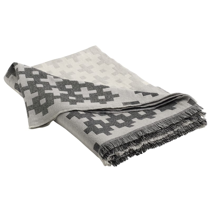 Décoration - Textile - Plaid Plus9 tissu gris / 215 x 145 cm - Hay - Gris - Laine