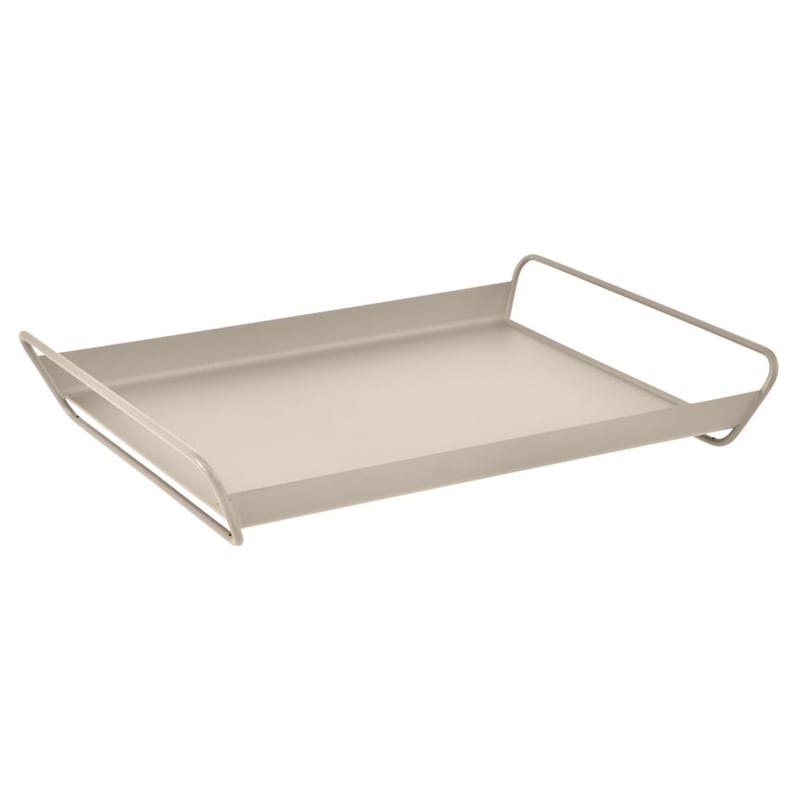 Table et cuisine - Plateaux et plats de service - Plateau Alto métal beige / Acier - 53 x 38,5 cm - Fermob - Muscade - Acier électrozingué