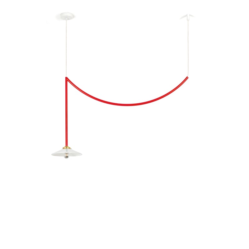 Luminaire - Suspensions - Suspension Celing Lamp n°5 métal rouge / H 56 x L 100 cm - valerie objects - Rouge - Acier, Verre