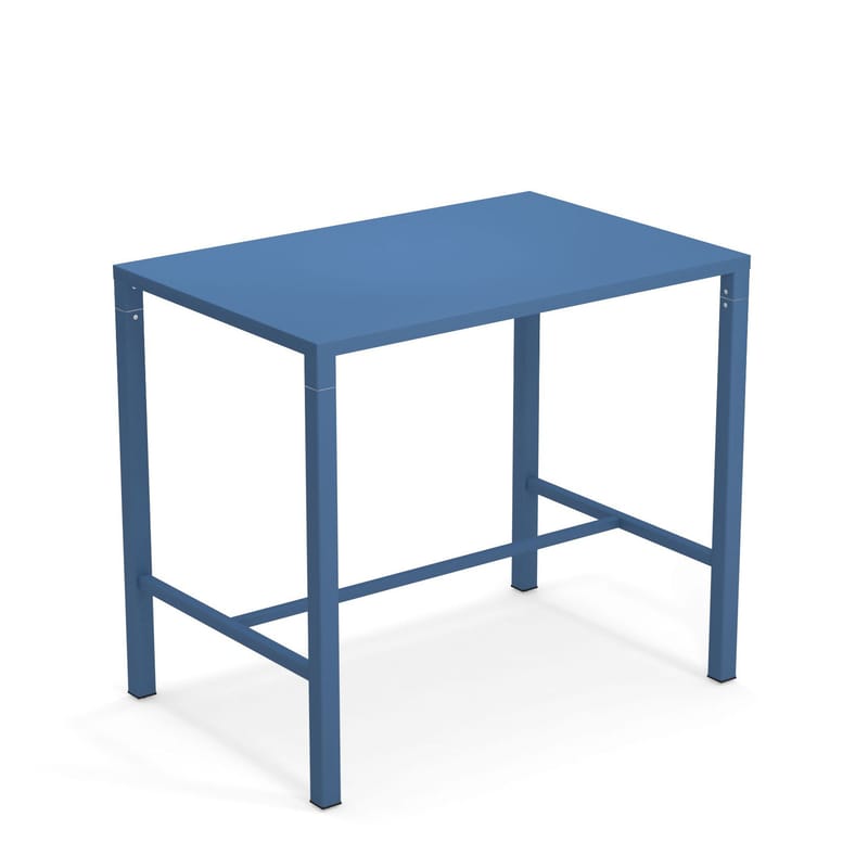 Mobilier - Mange-debout et bars - Table haute Nova métal bleu / 120 x 80 cm x H 105 cm - Emu - Bleu clair - Acier verni