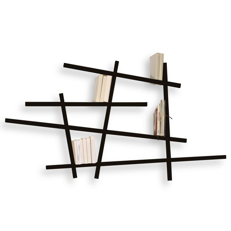 Furniture - Bookcases & Bookshelves - Mikado Bookcase - Small by Compagnie - Black - Lacquered beechwood