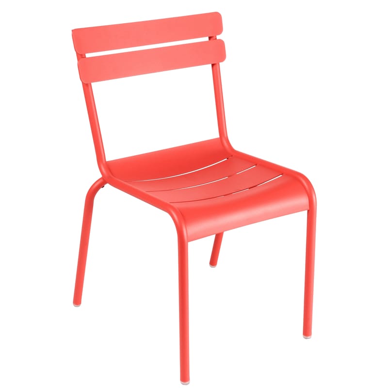 Life Style - Chaise empilable Luxembourg métal rouge / Aluminium - Fermob - Capucine - Aluminium laqué