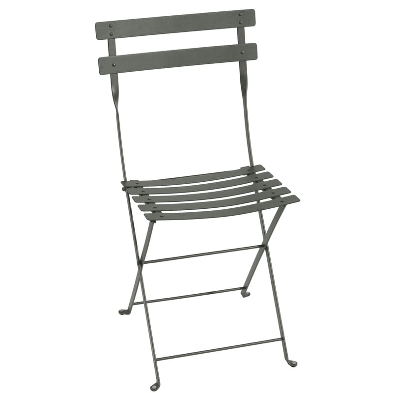 Mobilier - Chaises, fauteuils de salle à manger - Chaise pliante Bistro métal vert gris - Fermob - Romarin - Acier laqué
