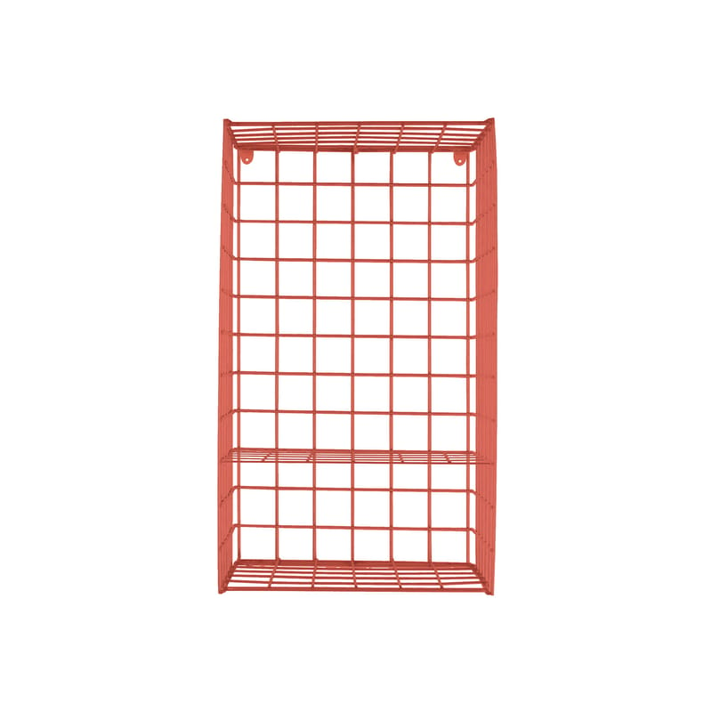 Mobilier - Etagères & bibliothèques - Etagère Wire Vertical métal rouge / à poser ou suspendre - L 30 x H 66 cm - Houtique - Rouge - Acier laqué