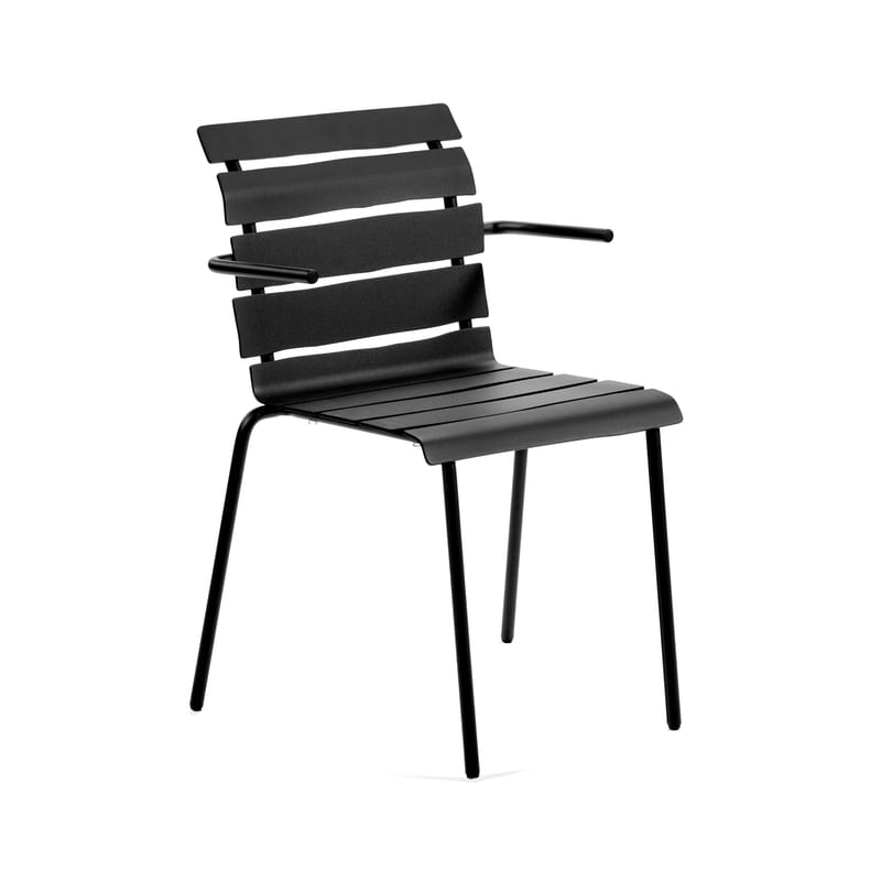 Mobilier - Chaises, fauteuils de salle à manger - Fauteuil empilable Aligned métal noir / By Maarten Baas - Aluminium - valerie objects - Noir - Aluminium thermolaqué