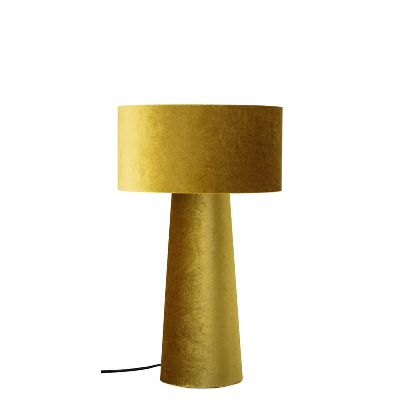 Luminaire - Lampes de table - Lampe de table  tissu jaune / Velours - H 50 cm - Bloomingville - Jaune doré - Métal, Velours