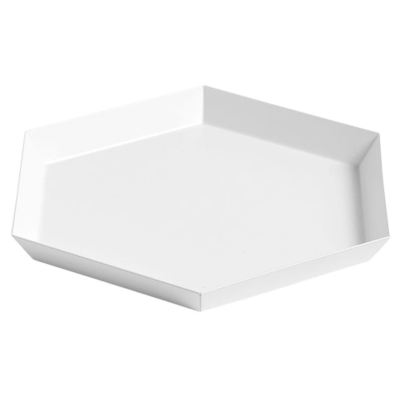 Table et cuisine - Plateaux et plats de service - Plateau Kaleido Small métal blanc / 22 x 19 cm - Hay - Blanc - Acier peint