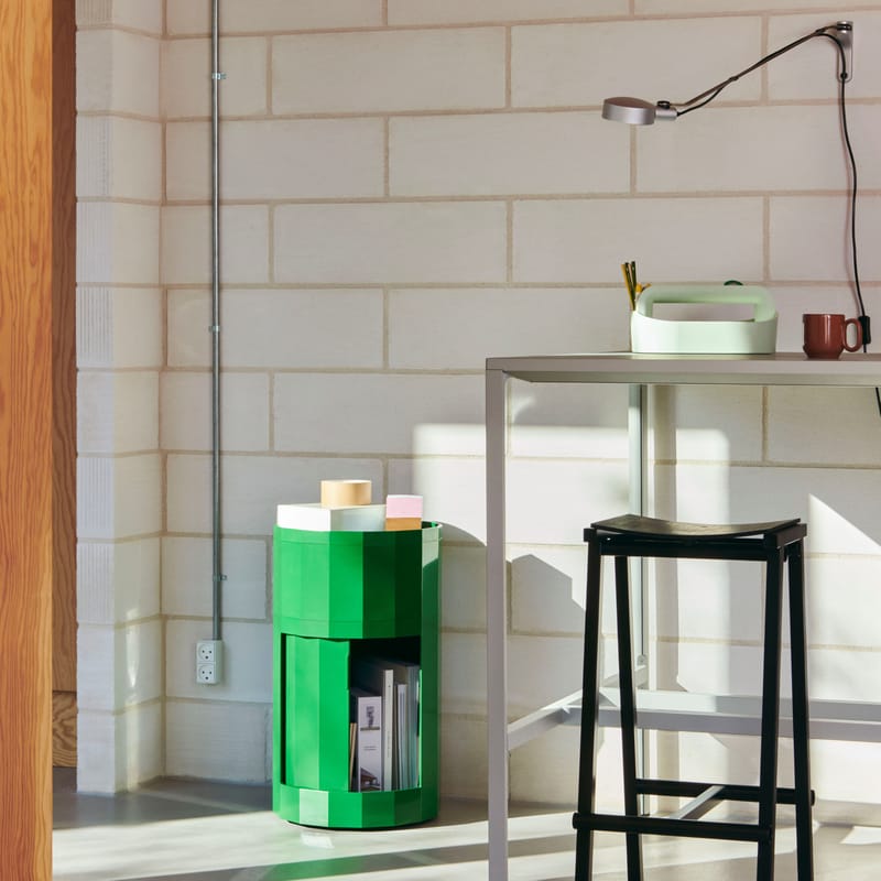 Rangement Facet High plastique / Inclus : pieds & roulettes - Ø 38 x H 66 cm / Recyclé - Hay