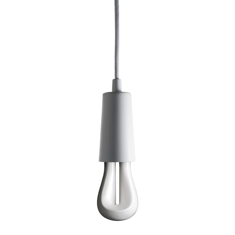 Luminaire - Suspensions - Suspension Drop Cap métal blanc / Ampoule LED 002 incluse - Plumen - Blanc - Métal laqué