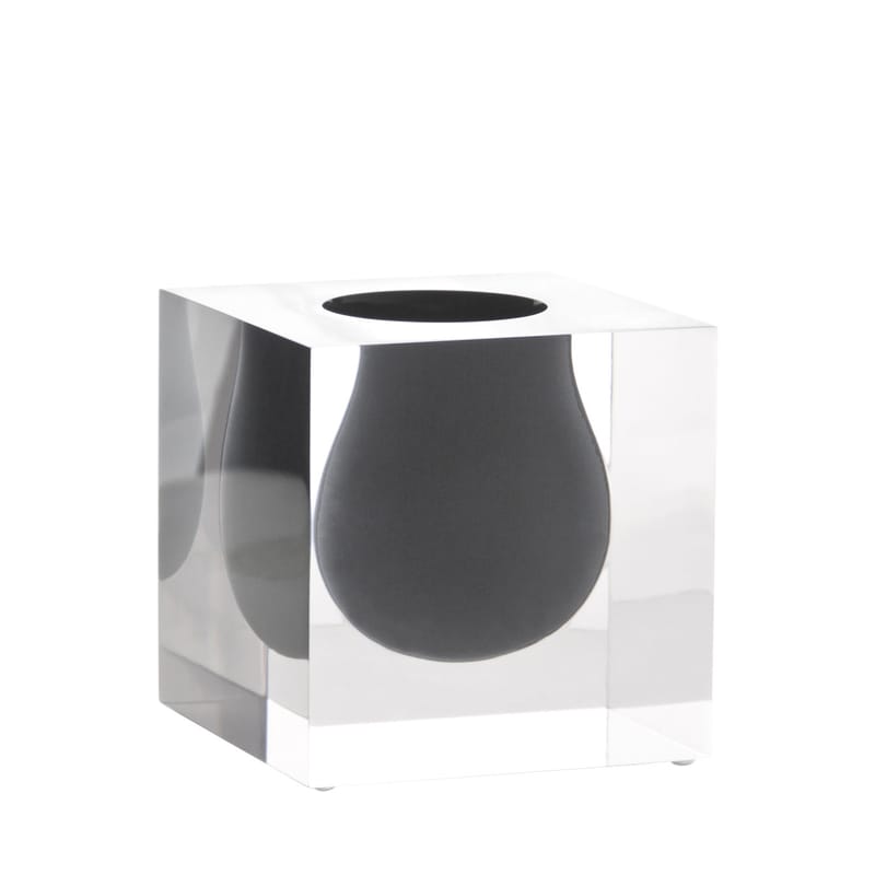 Décoration - Vases - Vase Bel Air Mini Scoop plastique gris / Carré L 10 cm - Jonathan Adler - Gris / Transparent - Acrylique