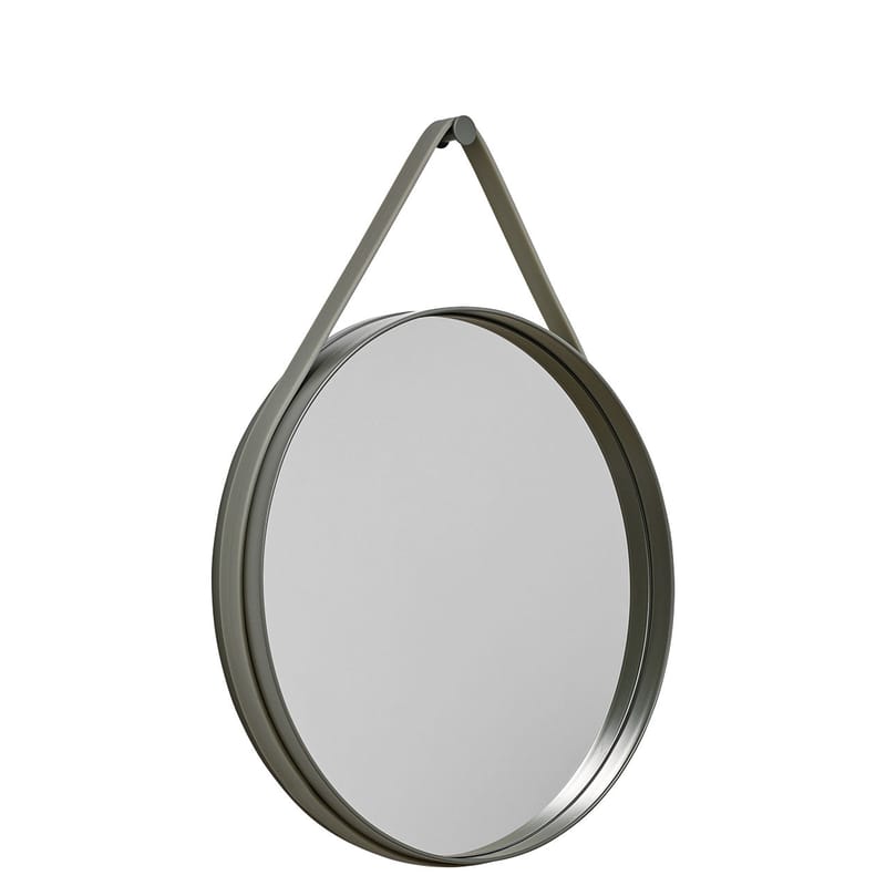 Decoration - Mirrors - Strap Wall mirror metal plastic material green Ø 50 cm - Hay - Army - Lacquered steel, Silicone