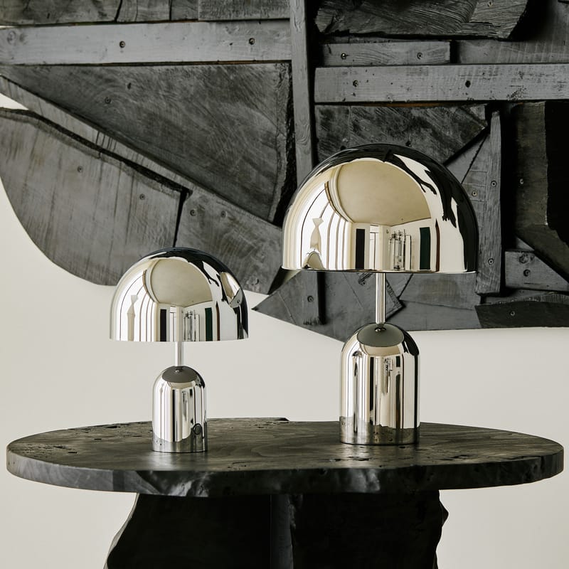 Lampe de table Bell LED métal argent / Ø 28 x H 42,5 cm - Tom Dixon
