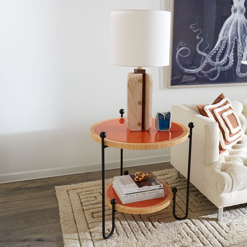 Table d'appoint Wellington bois orange / Ø 73,5 x H 72 cm - Jonathan Adler