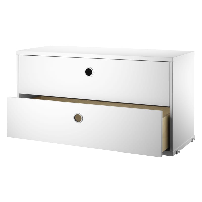 Caisson deux tiroirs l78 x p30 x h42 String Furniture - Rangements petits espaces
